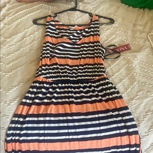 Striped Sleeveless Dress in Orange and Black